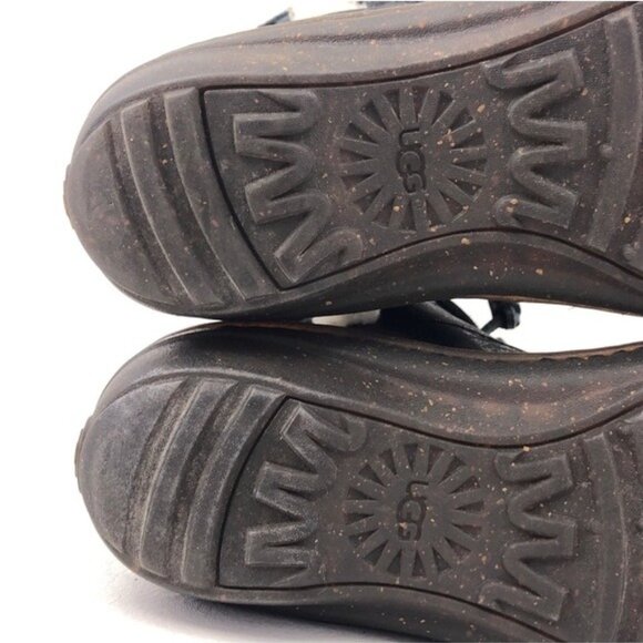 UGG Akadia Black Leather Winter Ankle Boots 6 - Picture 10 of 12